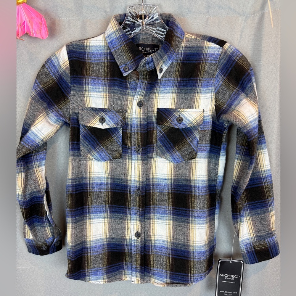 Architect Blue Plaid Workshirt- Size XL(7)